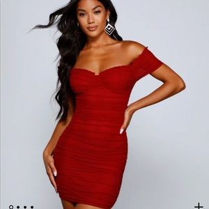 WINDSOR Stunning Sweetheart Mesh Mini Dress